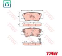 TRW GDB2242 Brake pad set