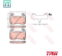 BRAKE PAD SET DISC BRAKE GDB2254 FOR KIA STINGER/Hatchback/Van G6DP 3.3L 6cyl