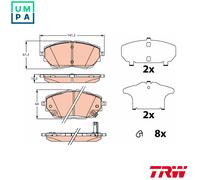 TRW GDB2290 Brake pad set