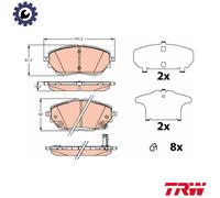TRW GDB2290 Brake pad set