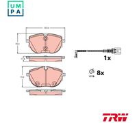 TRW GDB2412 Brake pad set