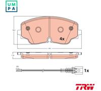 TRW Brake Pad Set GDB2498 - Disc Brake - Fits VW Golf, Tiguan, Audi A3