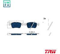 BRAKE PAD SET DISC BRAKE GDB2518BTE FOR FORD KUGA/III FOCUS/IV/Turnier 1.0L 3cyl