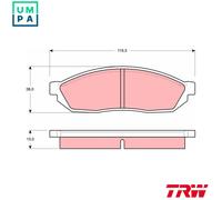 TRW Disc Brake Pad Set GDB254 – Fits Bedford, BYD, Holden, Honda, Maruti, Suzuki 800