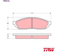 TRW Disc Brake Pad Set GDB254 – Fits Bedford, BYD, Holden, Honda, Maruti, Suzuki 800