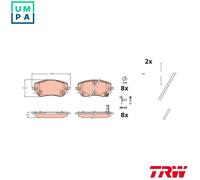 BRAKE PAD SET DISC BRAKE GDB2551 FOR FIAT 552 82 151 1.0L 3cyl TIPO 1.2L 4cyl