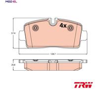 TRW GDB2598 Brake pad set