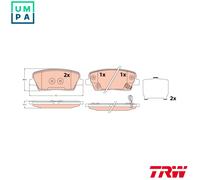 BRAKE PAD SET DISC BRAKE GDB2621 FOR HYUNDAI GRAND/SANTA/FÉ GENESIS G4KE 2.4L
