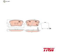 BRAKE PAD SET DISC BRAKE GDB2621 FOR HYUNDAI GRAND/SANTA/FÉ GENESIS G4KE 2.4L