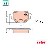 BRAKE PAD SET DISC BRAKE GDB2622 FOR PEUGEOT HMJ /HMR /HMH /HMG /HNY 1.2L 3cyl