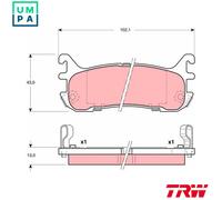 TRW Brake Pad Set GDB3129 with Acoustic Wear Warning for Mazda MX-5 I & II