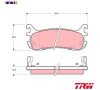TRW Brake pad set GDB3129 with acoustic wear warning MAZDA: MX-5 2, MX-5 I