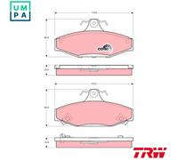 Brake pads GDB3135 TRW for SSANGYONG DAEWOO