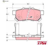 Brake pads GDB3174 TRW for HONDA CIVIC del Sol Mk III CIVIC MK V Hatchback