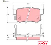 Brake pads GDB3191 TRW for HONDA ACCORD Mk VII Coupe INTEGRA Coupe ACCORD VII