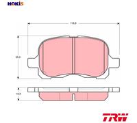 TRW Brake Pad Set GDB3204 - Disc Brake - Fits TOYOTA Corolla