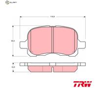 TRW Brake Pad Set GDB3204 - Disc Brake - Fits TOYOTA Corolla