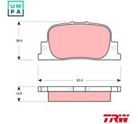 TRW Brake Pad Set GDB3278, Rear, Fits Toyota Camry & Prius 96-, Without Sensor, UK Stock