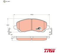 TRW Brake Pad Set GDB3287 - Disc Brake - Fits Mitsubishi, Jeep, Dodge, Peugeot, Citroën, Lancia