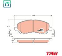 TRW Brake Pad Set GDB3287 - Disc Brake - Fits Mitsubishi, Jeep, Dodge, Peugeot, Citroën, Lancia