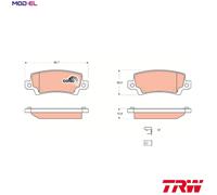 TRW Brake Pad Set GDB3289 - Rear for Toyota Corolla (2003-2007)
