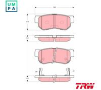 TRW Brake Pad Set GDB3298 - Disc Brake Fits Hyundai Santa Fe I, Matrix, Ssangyong Kyron