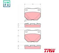 TRW Brake Pad Set GDB3308 - Disc Pads for Subaru Impreza Saloon GD EJ20/EJ205/EJ255 (2001-2005)