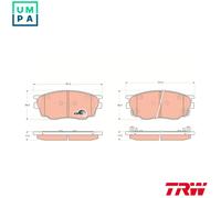 TRW Brake Pad Set GDB3309 - Disc Brake for Mazda 626 V (GF) 2 1998-2002