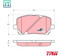 Brake pads GDB3315 TRW for TOYOTA AVENSIS VERSO