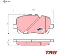 TRW Brake Pad Set GDB3315 - Disc Brake for Toyota Avensis Verso