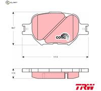 Brake Pad Set, disc brake TRW GDB3316 for TOYOTA PREMIO (_T24_) 2 2001-2007