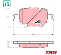 Brake Pad Set, disc brake TRW GDB3316 for TOYOTA PREMIO (_T24_) 2 2001-2007