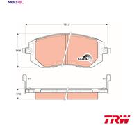 TRW Brake Pad Set GDB3328 COTEC Acoustic Wear Warning Subaru Outback IV Legacy 4 Impreza III