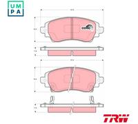 Brake pads GDB3333 TRW for TOYOTA COROLLA COROLLA Compact COROLLA Liftback