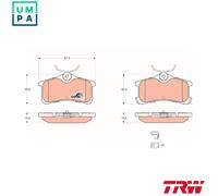 Brake pads GDB3334 TRW for TOYOTA AVENSIS Liftback AVENSIS AVENSIS Estate
