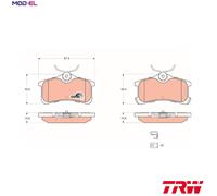 Brake pads GDB3334 TRW for TOYOTA AVENSIS Liftback AVENSIS AVENSIS Estate