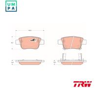 TRW Disc Brake Pad Set GDB3337 for Toyota Avensis Estate T25 (1AZ-FE, 1ZZ-FE, 1AZ-FSE) Rear