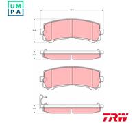 TRW GDB3362 Brake pad set