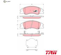 TRW Disc Brake Pad Set GDB3367 - for Kia Cerato I (Saloon/Hatchback) G4ED G4GC D4EA 2004-2006