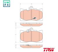 TRW Brake Pad Set GDB3398 for LEXUS GS, RC, IS III