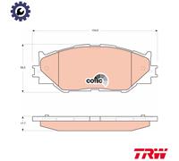 TRW Brake Pad Set GDB3410 - Disc Brakes for LEXUS IS II/IS C/IS III