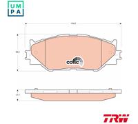 TRW Brake Pad Set GDB3410 - Disc Brakes for LEXUS IS II/IS C/IS III