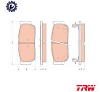 TRW Brake Pad Set GDB3413 – Disc, for SsangYong Rodius, Stavic, Turismo, Korando 2.0L