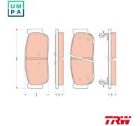 BRAKE PAD SET DISC BRAKE GDB3413 FOR SSANGYONG STAVIC/II TURISMO/KORANDO 2.0L
