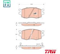 TRW COTEC Brake pad set GDB3420 with acoustic wear warning HYUNDAI: i20 I Hatchback, ACCENT 3 Stufenheck, ACCENT 3, KIA: RIO 2