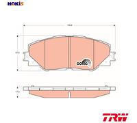 TRW Brake Pad Set GDB3424 COTEC - Front, no wear indicator - Fits Toyota RAV4 III/IV, Auris