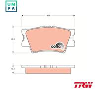 TRW Brake Pad Set GDB3426 - Rear HAM pads for Toyota Lexus 2.2D-4D