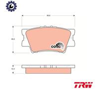 TRW Brake Pad Set GDB3426 - Rear HAM pads for Toyota Lexus 2.2D-4D