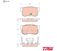 TRW Brake Pad Set GDB3438 – Acoustic Wear Warning – Honda CR‑V II/III/IV