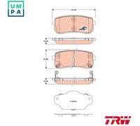 TRW COTEC Brake Pad Set GDB3449 - acoustic wear warning, incl. accessories - for KIA & Hyundai